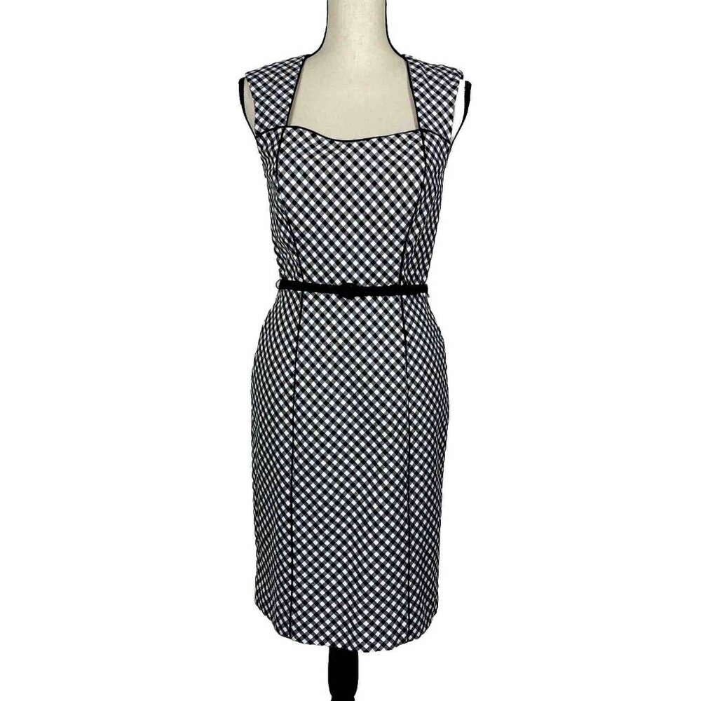 NWT White House Black Market Gingham Sheath Dress Plaid Pinup Womens 4